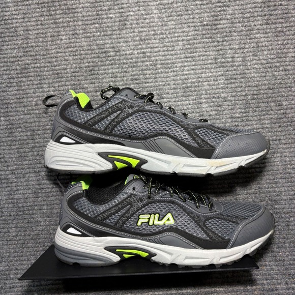 Fila Other - Fila Memory Workshift Men 11 4E Extra Wide Grey Lime Green Running Shoe 1HRW8055